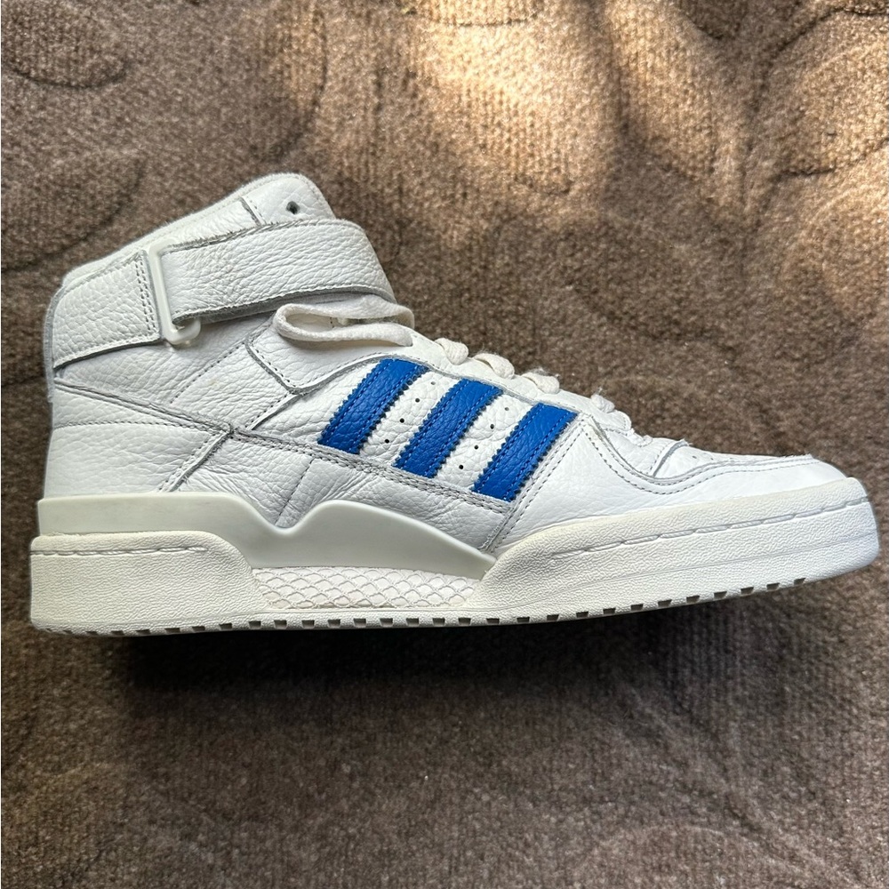 Adidas Originals Men’s Forum Mid White Blue Bird GX1021 Size 10 - Picture 6 of 14